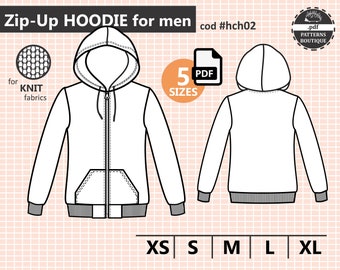 Patterned zip up hoodie clearance