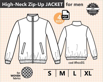 MEN JACKET PDF Sewing Pattern / Bomber Jacket for Men / Sizes | Etsy