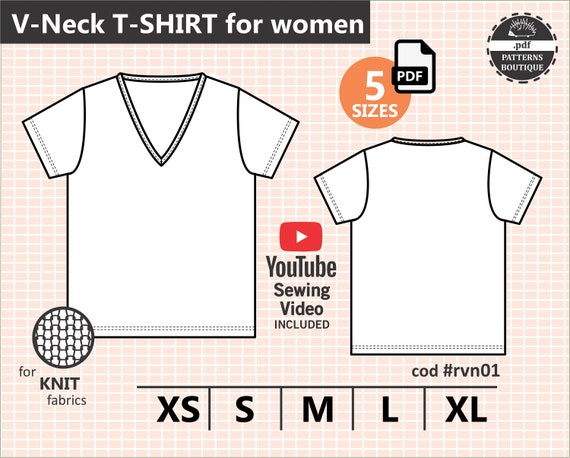 patterned v neck t shirts