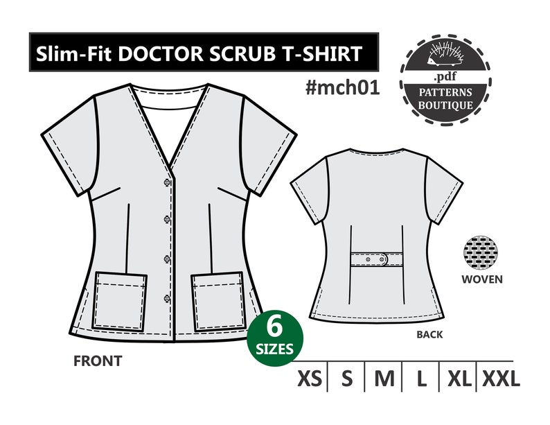 Complete NURSE SCRUBS PDF Sewing Pattern for Women | Etsy