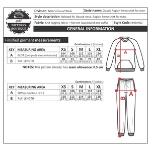 Raglan Sweatshirt and Sweatpants for Men / PDF Sewing Pattern - Etsy