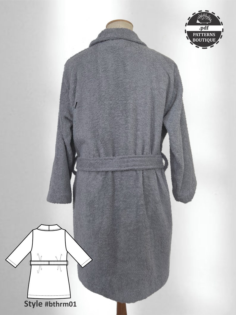 Shawl Collar BATHROBE for Men PDF Sewing Pattern & Youtube Etsy
