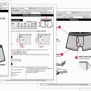 Boxer Briefs for Men / PDF Sewing Pattern / Low Waisted / 6 Sizes From ...