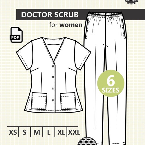 Doctor Scrubs PANTS / PDF Sewing Pattern for Women & Youtube - Etsy