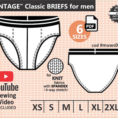MEN'S BRIEFS / PDF Sewing Pattern & Video / Underwear for - Etsy