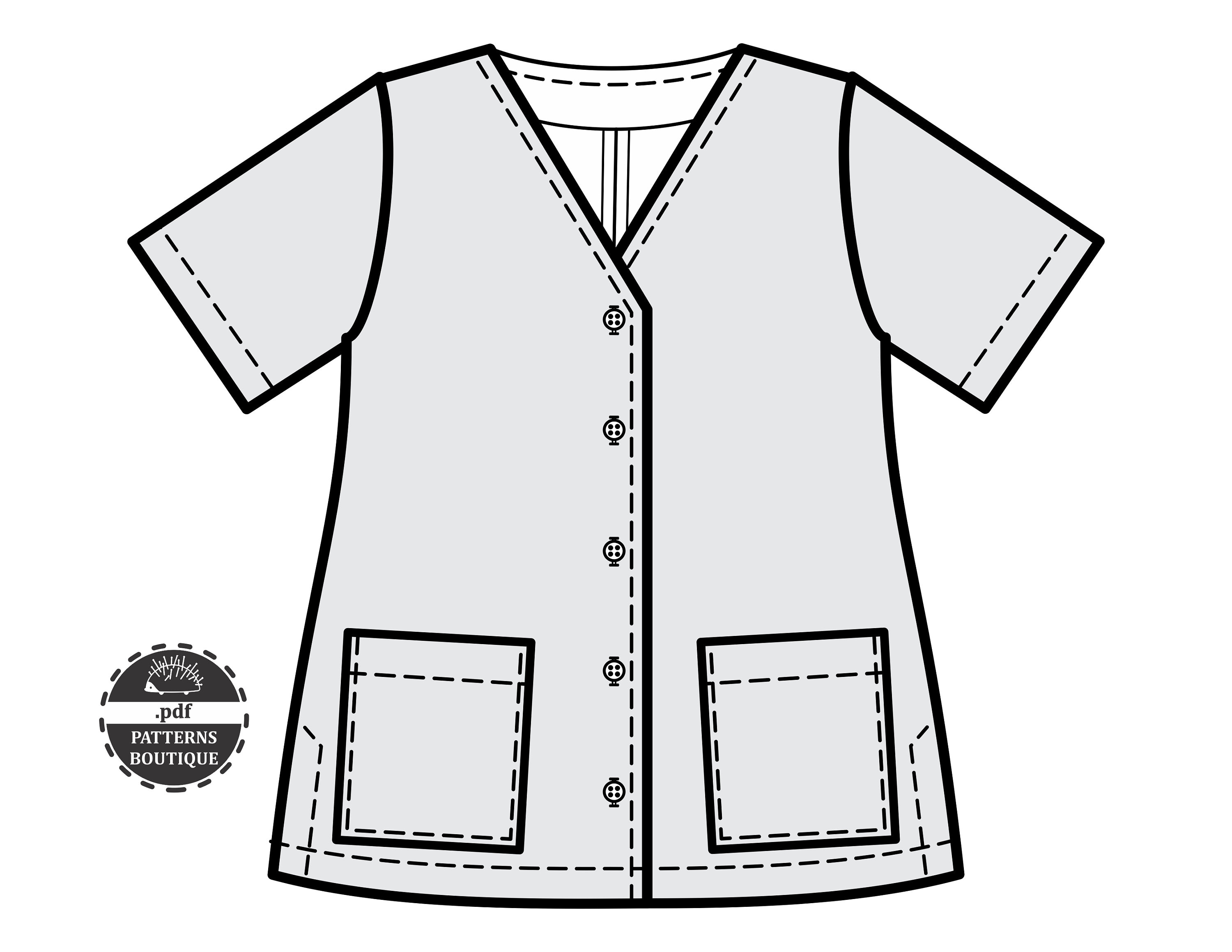 DOCTOR SCRUBS Nurse Lab Coat / PDF Sewing Pattern for Women Etsy