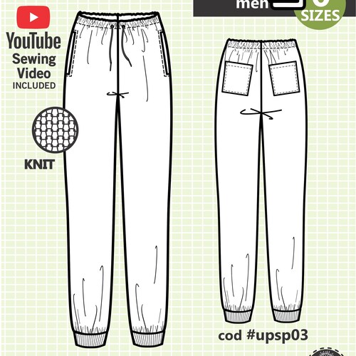 Sweatpants Sewing Pattern PDF Instant Download Etsy