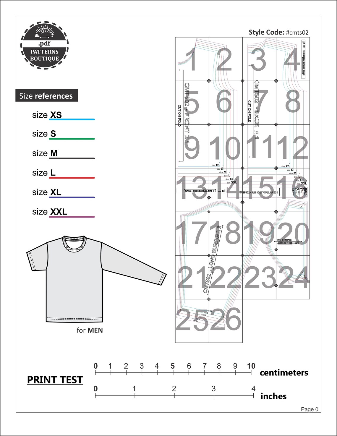 T-Shirt for Men / PDF Sewing Pattern / 6 Sizes: Xs to Xxl / | Etsy