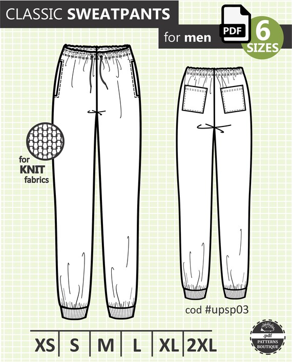 mens sweatpants pattern free