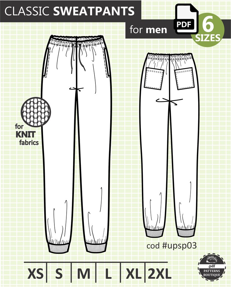 mens sweatpants pattern