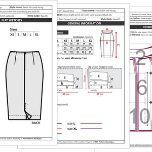 PENCIL SKIRT PDF Sewing Pattern / Basic Pencil Skirt Pattern With ...