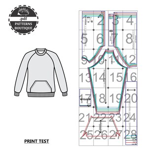 RAGLAN SWEATSHIRT for Men PDF Sewing Pattern and Youtube Sewing Video ...