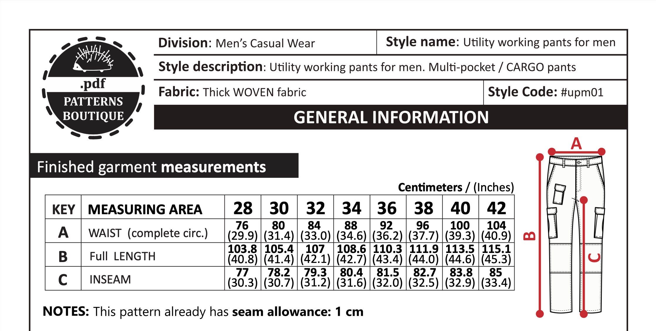 Size Charts, K.E.Y. Boutique