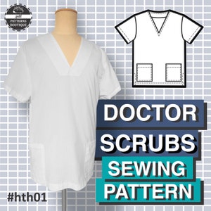 DOCTOR SCRUBS for Men / PDF Sewing Pattern & Youtube Sewing Video ...