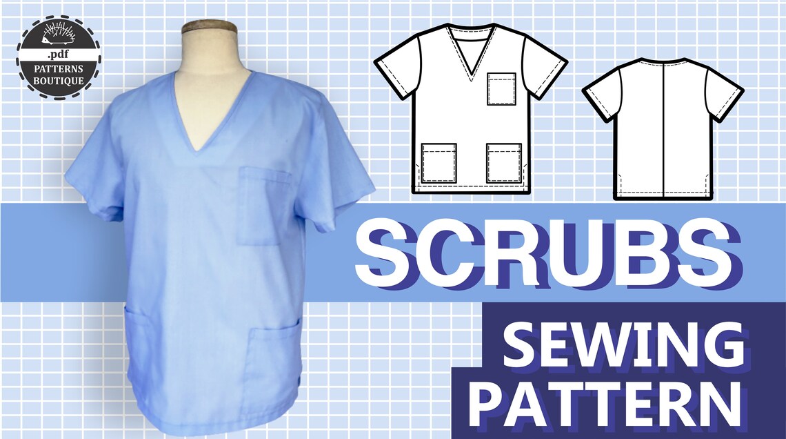 UNISEX DOCTOR SCRUBS / Pdf Sewing Pattern & Youtube Sewing - Etsy