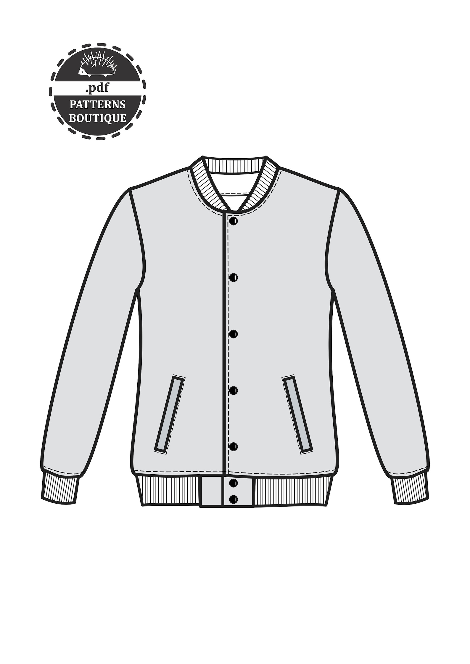 VARSITY JACKET PDF Sewing Pattern / Sizes Xs to Xl / Pattern Etsy