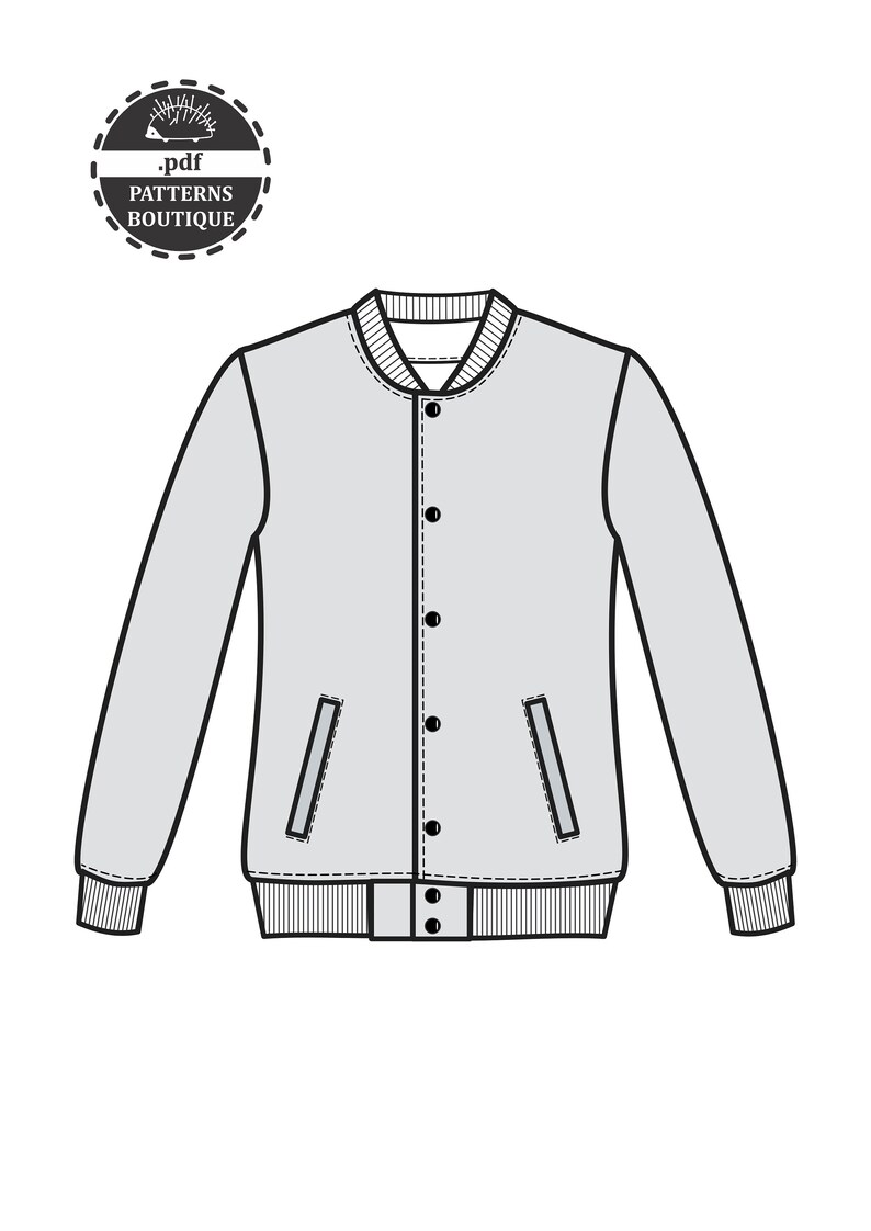 VARSITY JACKET PDF Sewing Pattern / Casual Jacket for men / | Etsy