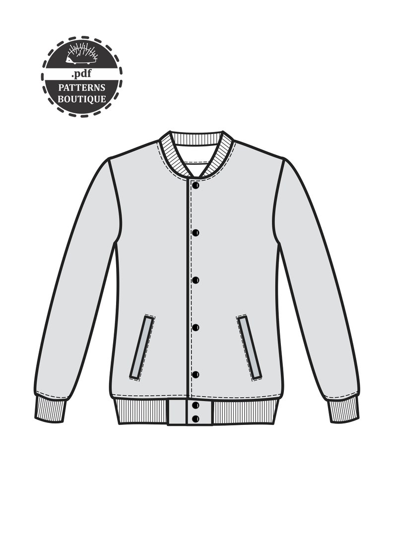 VARSITY JACKET PDF Sewing Pattern / Casual Jacket for men / Etsy