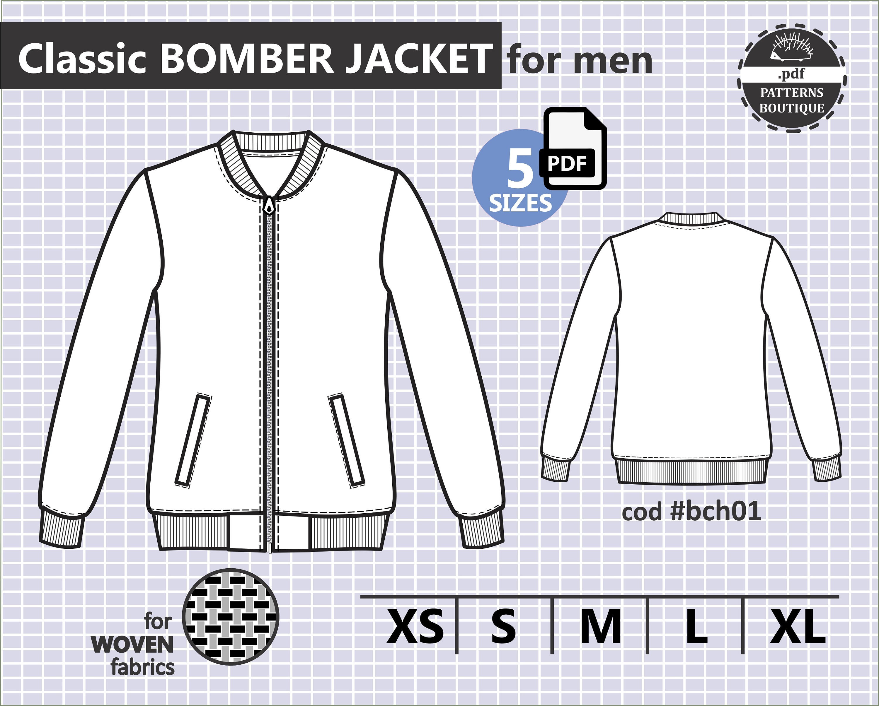 MEN JACKET PDF Sewing Pattern / Bomber Jacket for Men / Sizes - Etsy