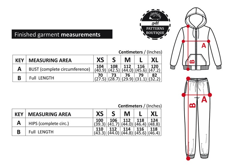Hoodie & Sweatpants for Men / PDF Sewing Pattern / 5 Sizes Etsy