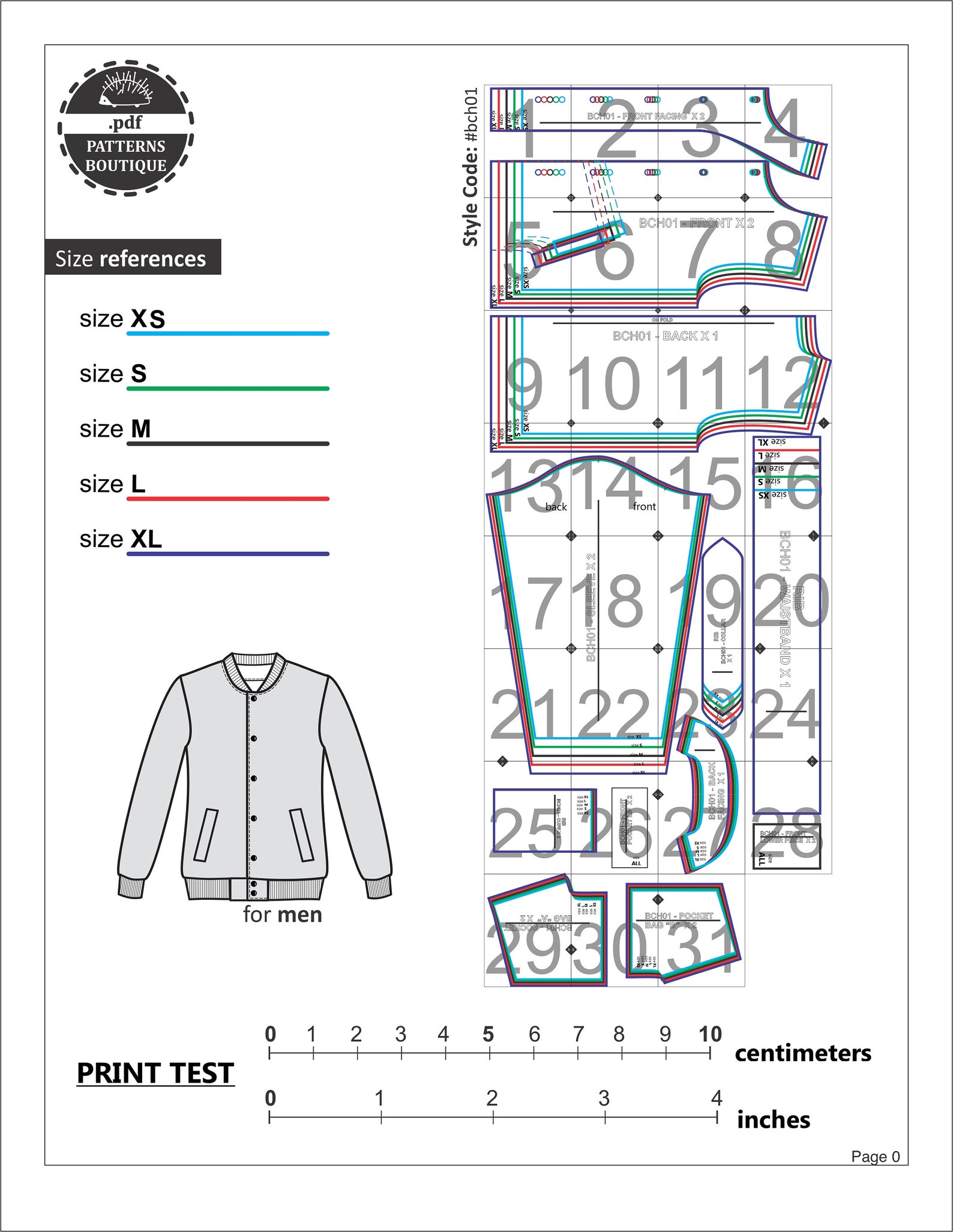 VARSITY JACKET PDF Pattern Download for Men Youtube Sewing Etsy UK