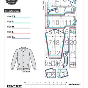 VARSITY JACKET PDF Pattern Download for Men Youtube Sewing Video / 5 ...