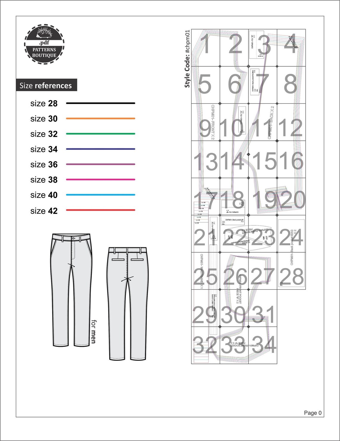 CHINO PANTS for Men PDF Sewing Pattern / Khaki Pants. Basic Etsy