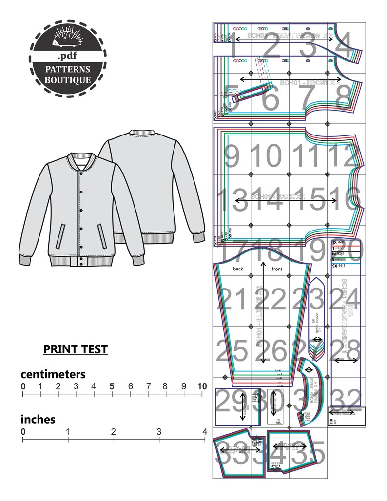 VARSITY JACKET PDF Sewing Pattern / Casual Jacket for men / Etsy