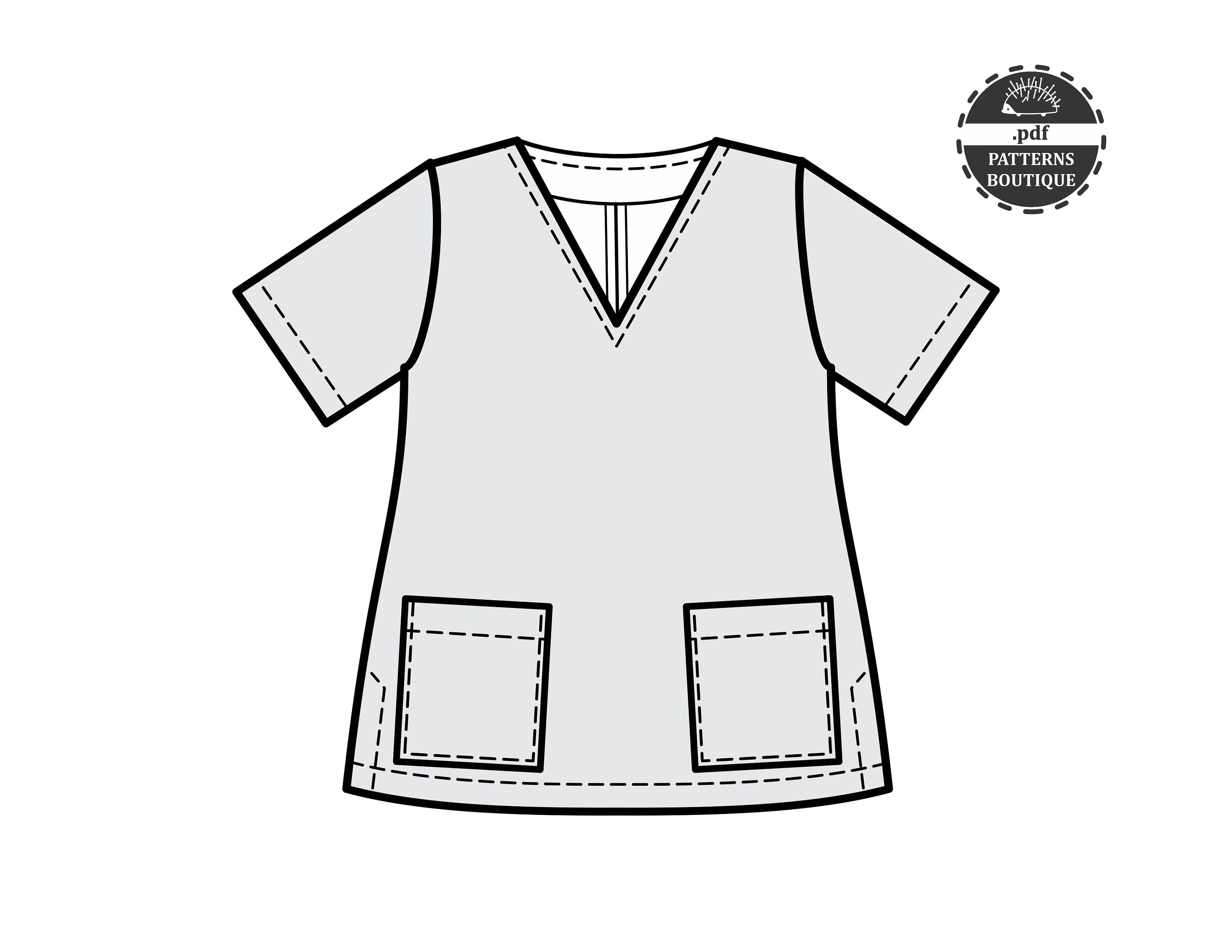 NURSE SCRUBS Tunic / PDF Sewing Pattern for Women Xs to Xxl Etsy