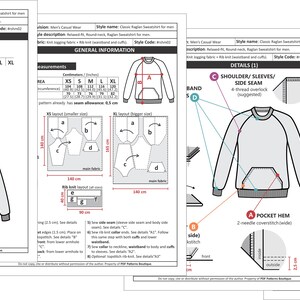 RAGLAN SWEATSHIRT for Men PDF Sewing Pattern and Youtube Sewing Video ...