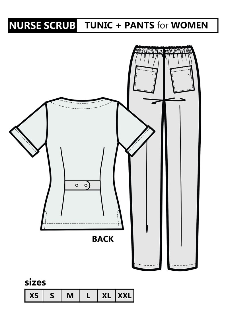 Complete NURSE SCRUBS PDF Sewing Pattern for Women | Etsy