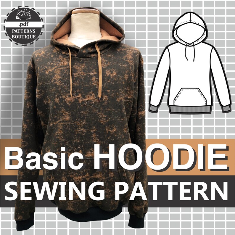 Hoodie PDF Sewing Pattern for MEN. Sizes From Xs to Xl / - Etsy