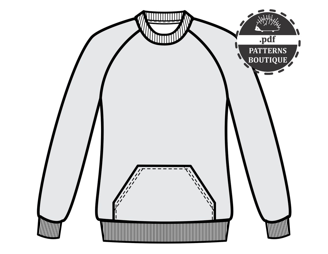 RAGLAN SWEATSHIRT for men PDF Sewing Pattern and Youtube | Etsy