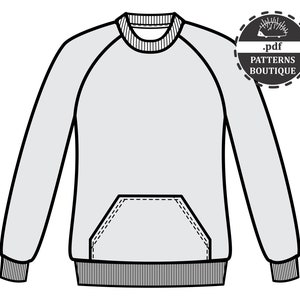 RAGLAN SWEATSHIRT for men PDF Sewing Pattern and Youtube | Etsy