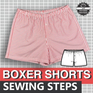 BOXER SHORTS for Men PDF Sewing Pattern & Youtube Video / Classic Boxer ...