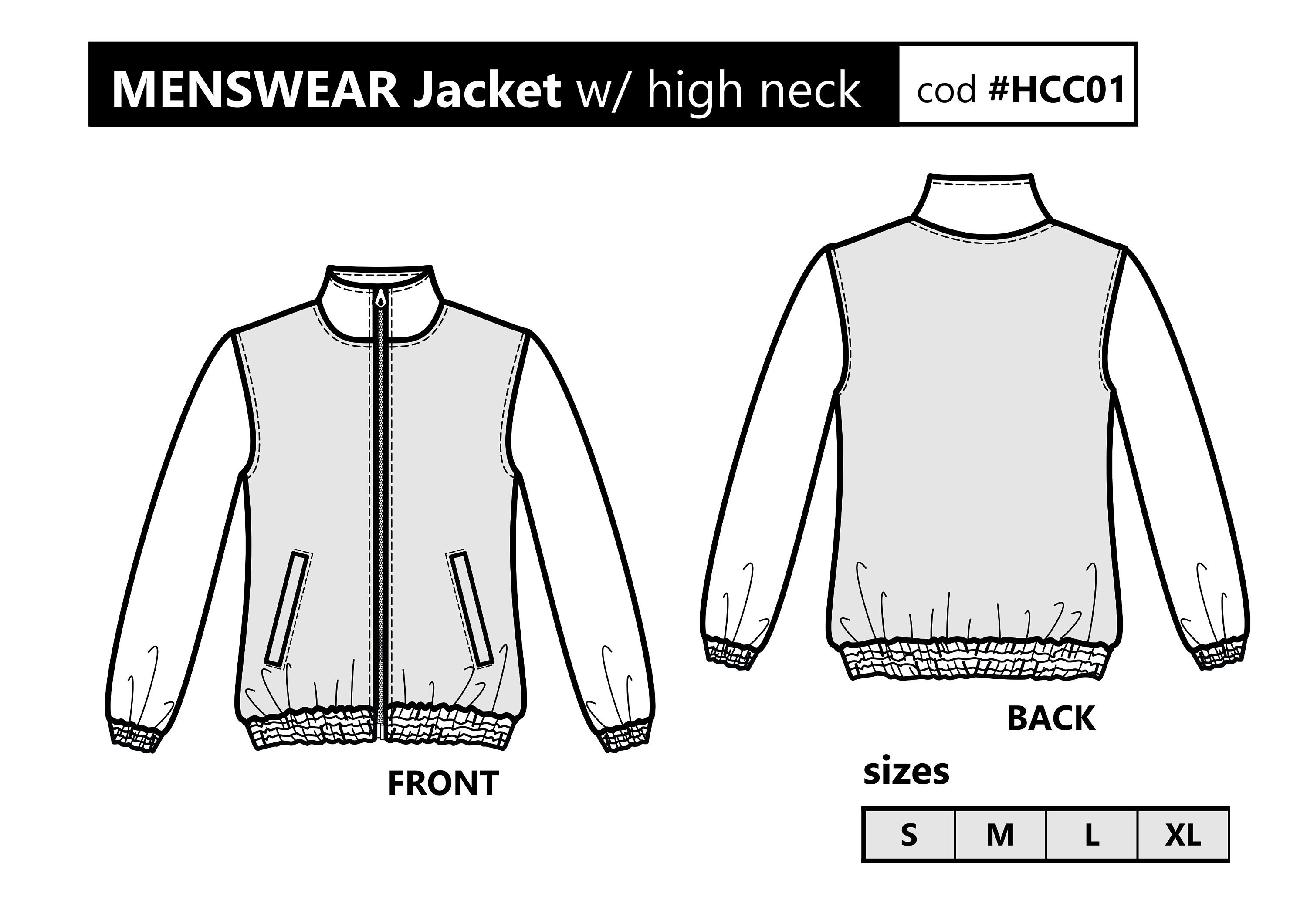 ZIP Up jacket / PDF Sewing Pattern for MEN. Sizes: S to Xl / | Etsy