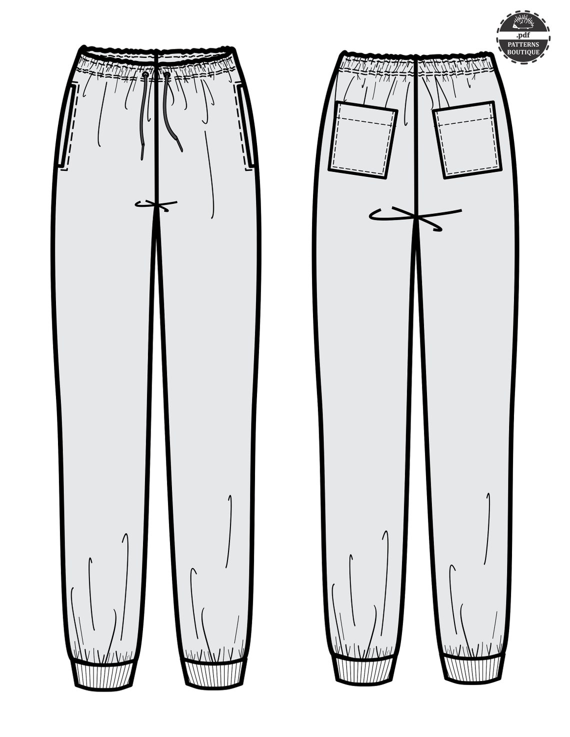 SWEATPANTS PDF Sewing Pattern for MEN/ Sweatpants for men / Etsy