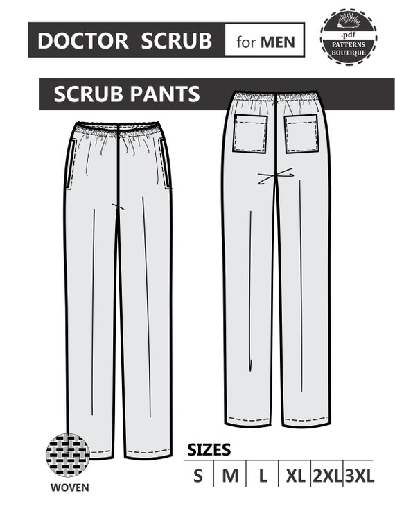 size S M L XL 2XL Classic Chino Men Pant Pattern Easy to sew pattern