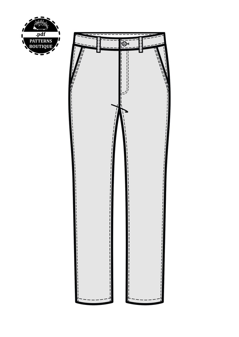 CHINO PANTS for men PDF Sewing Pattern / Khaki Pants. Basic Etsy