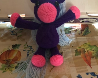 Crochet Unicorn Plush, Handmade Amigurumi Unicorn Stuffed Animal, Cute Crochet Toy, Unicorn Gift for Kids, Soft Fantasy Animal Plush