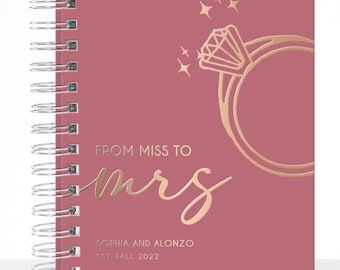 Custom Name Future Mrs Wedding Planner, Personalized Wedding Journal Bride to Be Gift, Wedding Accessories