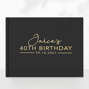 Custom Birthday Guest Book, Personalized 40th, 50th, 60th, 70th Birthday Sign In, Photo Book Album