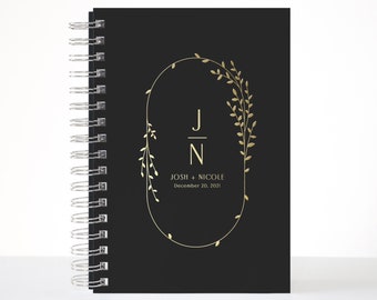 Custom Wedding Plan Journal, Beige Custom Wedding Planner, Bridal Shower Gift for Future Mrs Bride to Be