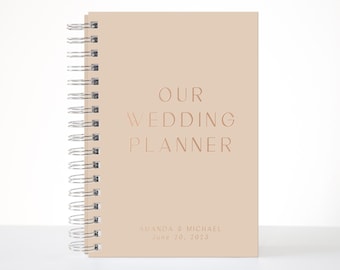 Our Wedding Planner Book / Floral Custom Wedding Planner / Real Gold Foil / Wedding Hard Cover Book / Best Friend Wedding Gift to Bride