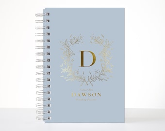 Floral Wedding Planner Book / Monogram Custom Wedding Planner / Real Gold Foil / Wedding Hard Cover Book / Best Friend Wedding Gift to Bride