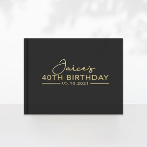 Modern Birthday Guest Book / Personalized 40th, 50th, 60th, 70th Birthday Guestbook / Photo book / Album / Gift for men and women