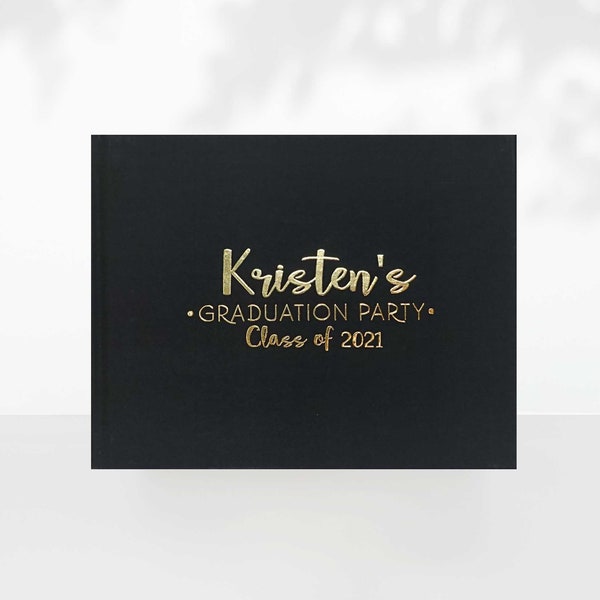 College Graduation Guest Book, High School Graduation Album, Custom Grad Party Sign In, Personalized Open House Guestbook