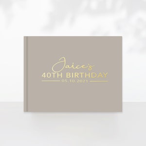Modern Birthday Guest Book / Personalized 40th, 50th, 60th, 70th Birthday Guestbook / Photo book / Album / Gift for men and women