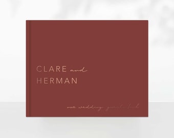 Minimalist Custom Wedding Guest Book, Personalized Wedding Sign In Hardcover Photo Album, Wedding Accessories Decor