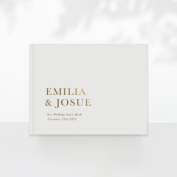 Minimalist Custom Wedding Guest Book, Wedding Hardcover Photo Album, Rose Gold, Gold, Silver Foil, Anniversary Album A1 | A2
